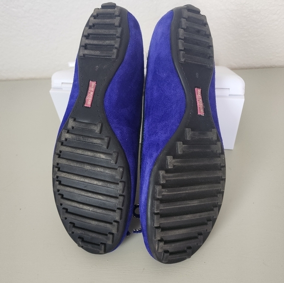 Isaac Mizrahi Faun2 Gem Bow Blue Flats Suede Dressy Ballerina Shoes Size 8 - Picture 6 of 8